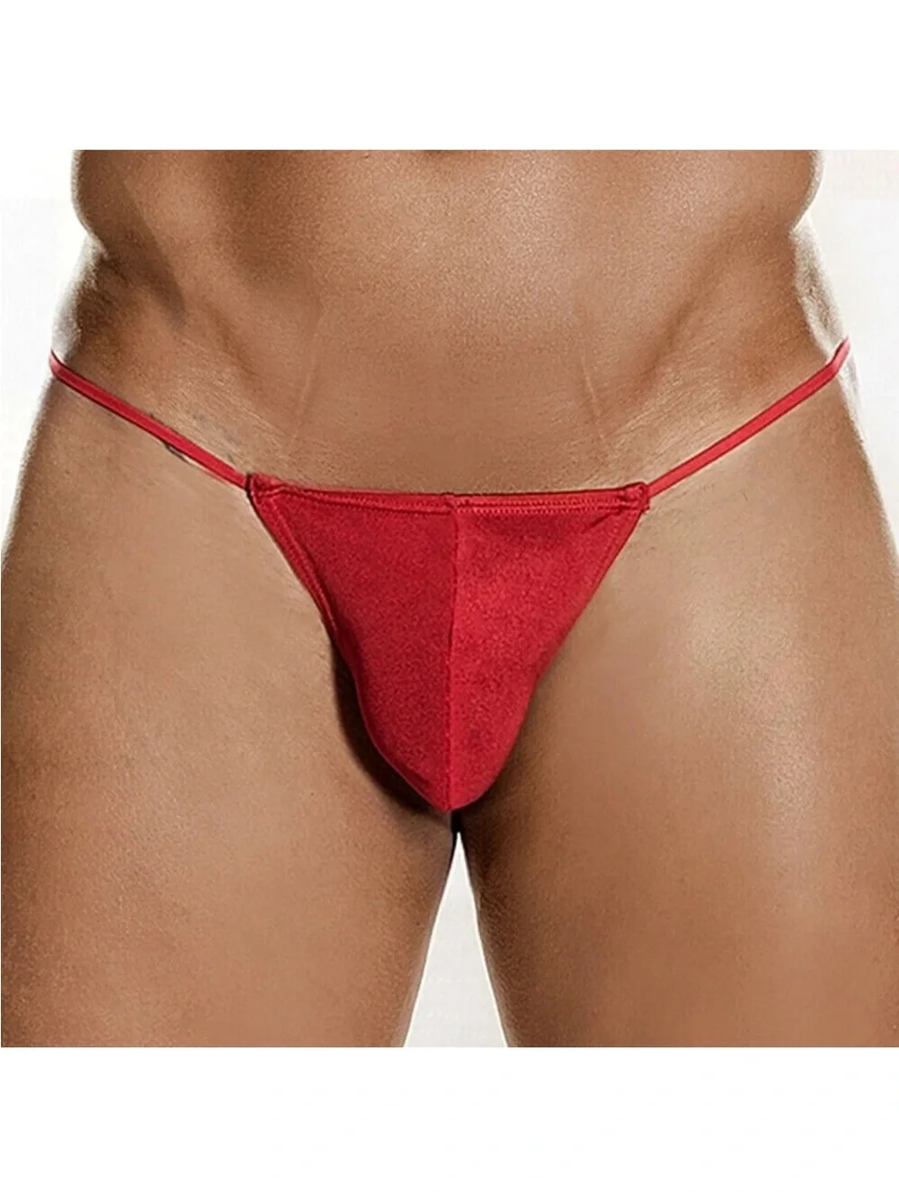 Men's Low-Rise Satin Micro Thong - White XL good stretch (New) 5-red 5 white